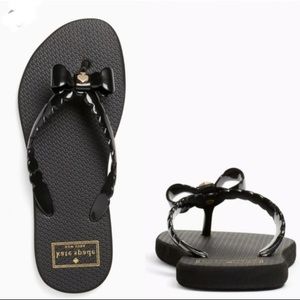 Kate Spade Black Denise Flip Flops NEW